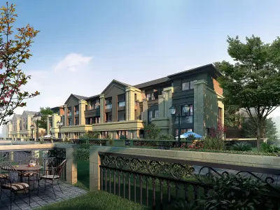 3Dmax fashion city commercial square building 120 3D model