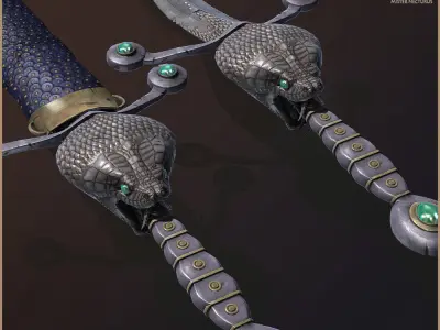 Legendary Cobra Sword Low-poly 3D model