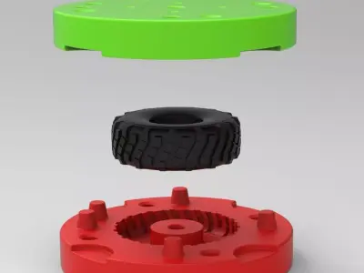 Mold for diecast military truck tire 6 Scale 1 to 25 3D print model