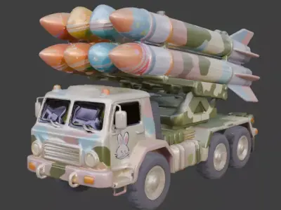 EASTER EGG ROCKET LAUNCHER 3D MODEL  Low-poly 3D model