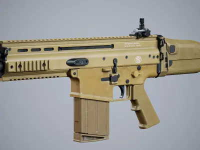 MK 17 FN SCAR-H modular Low-poly 3D model