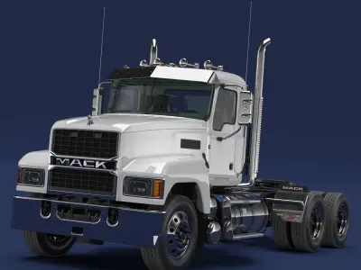 Mack Cargo Truck White 3D model