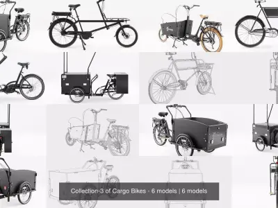 Collection-3 of Cargo Bikes - 6 models 3D Model Pack
