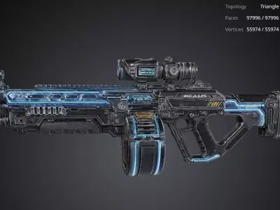 Futuristic Gun 3D model order