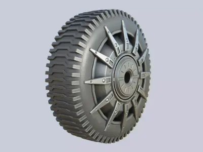 Scifi wheel Low-poly 3D model from CGTrader