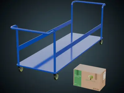 Transport Trolley 1 Basic Low-poly 3D model