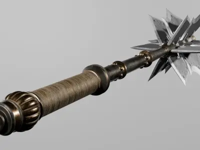 Battle Mace Low-poly 3D model
