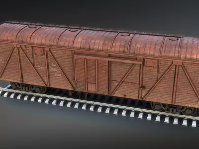 Railroad Boxcar Low-poly 3D model