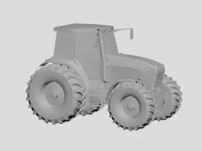 Tractor concept Low-poly 3D model