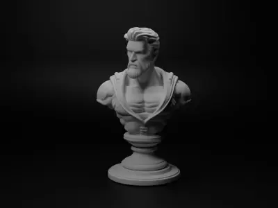Iron Fist Fighter Bust Chess 3D print model