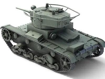 T 26 Soviet Tank Low-poly 3D model
