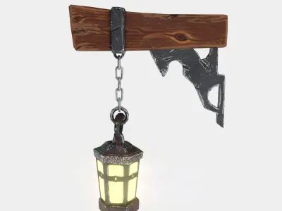 stylized Lantern Low-poly 3D model