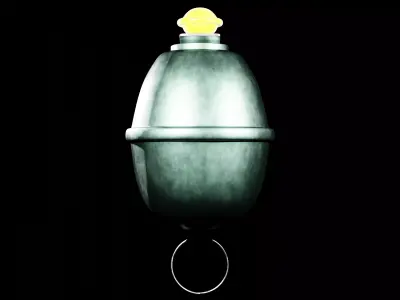 Eihandgranate M39 yellow - made in Blender Low-poly 3D model