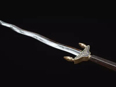 Byzantine Battle Sword Low-poly 3D model