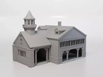 Model Railway - HO Scale - Industrial Icehouse Storage 3D print model