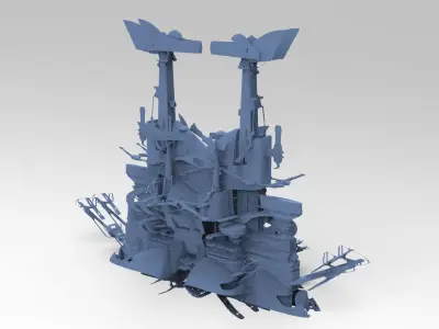 Star Wars inspired Base shantytown 3 3D model