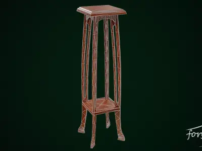 Art Nouveau Tall Plant Stand Low-poly 3D model