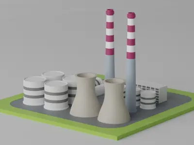 Cartoon Power Plant 3D model