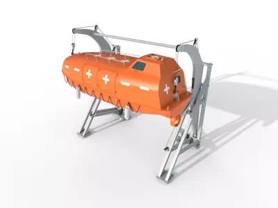Conventional lifeboats Low-poly 3D model
