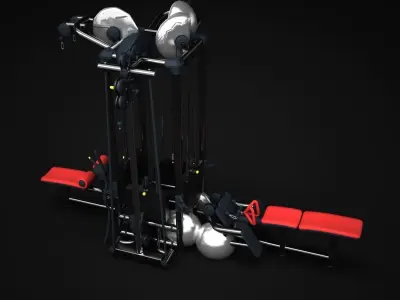 Multistation Fitness Cable Machine 3D model purchase