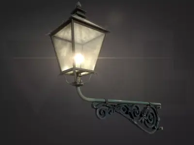 Wall-Mounted Lamp Low-poly 3D model
