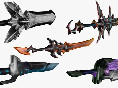 15 Stylized Sword Models Pack 1 - Low Poly Low-poly 3D model