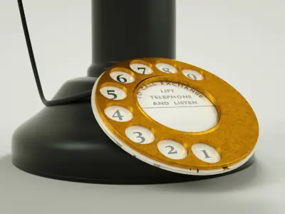 candlestick telephone Low-poly 3D model