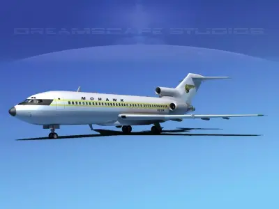 Boeing 727-100 Mohawk 3D model