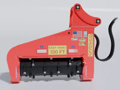 Drum Mulcher Attachment Head 3D MODEL Low-poly 3D model