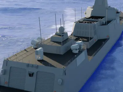 Chinese navy Type 055 nanchang Destroyer Low-poly 3D model