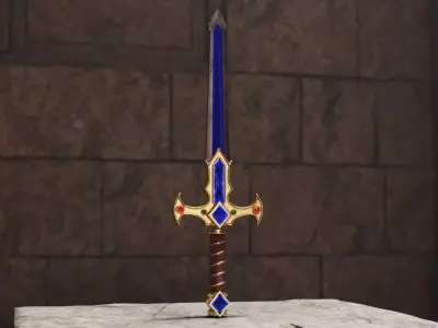 Fantasy Sword set 01 Low-poly 3D model