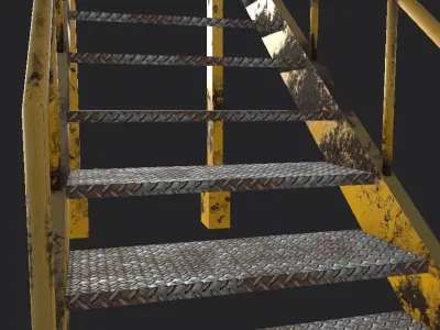 Industrial stairs Low-poly 3D model purchase
