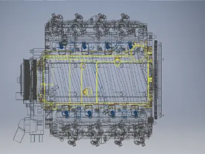 V8 cylinder engine 3D model