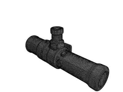 Vintage Leather Telescope Low-poly 3D model