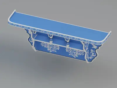 Hand painted Wall Shelf 3D model