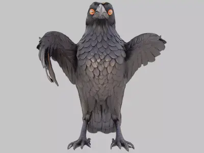 3D Raven Model Low-poly 3D model
