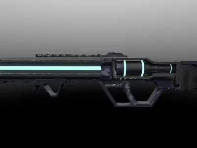 LowPolygon Scifi Rifle 3D model  Low-poly 3D model