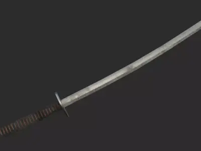 Realistic PBR Japanese Katana 3D model