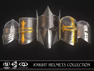 Knight Helmet Collection 3D Model Pack