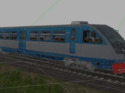 RA-2 rail bus Low-poly 3D model