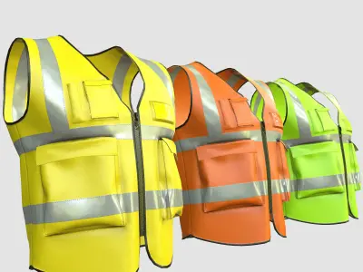 Reflective Safety Vest Low Poly Low-poly 3D model