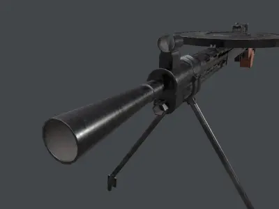DP-28 machine gun Low-poly 3D model