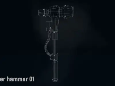 AC thunder hammer 01 Low-poly 3D model
