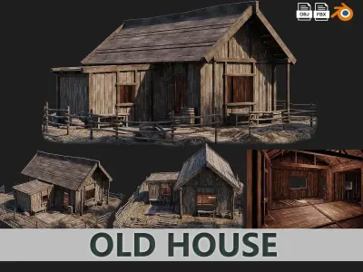 1 - 40 OLD MEDIEVAL BUILDINGS PACK 4K Textures GameReady Low-poly 3D model