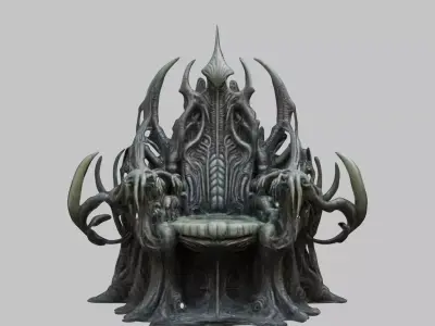 Fantasy HR Giger Insipred ALien Throne Chair  Low-poly 3D model