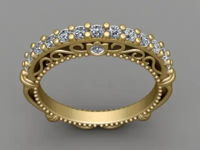 Antique Diamond Ring 3D print model