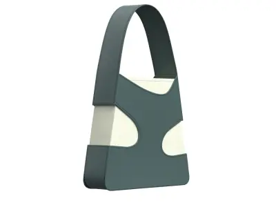 Dark green Leather Cutout detail Hobo Bag 3D model