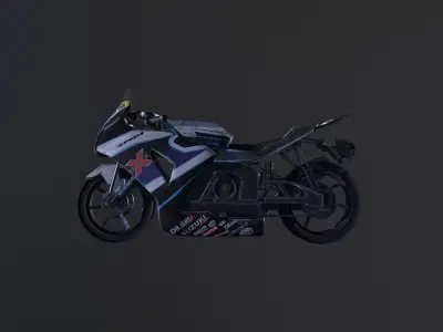 Suzuki superbike Low-poly 3D model