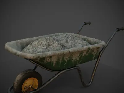 wheel barrow Low-poly 3D model shop