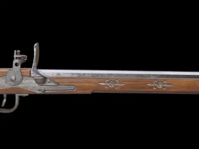 Bandollet rifle lowpoly Low-poly 3D model